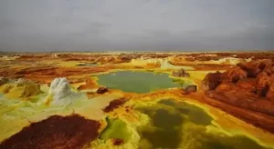 extreme volcanic hydrothermal landscape